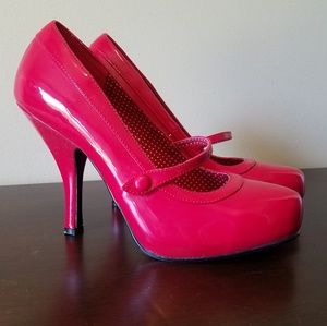 Pinup Couture Women's Cutiepie-02 Red Heels NWOT